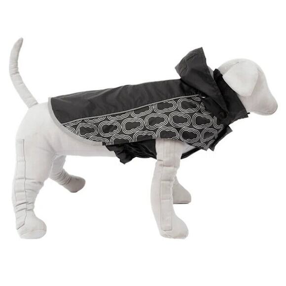 New KONG Outerwear Elements Rain Jacket Puppy Dog Size XS Black Silver - Picture 1 of 8